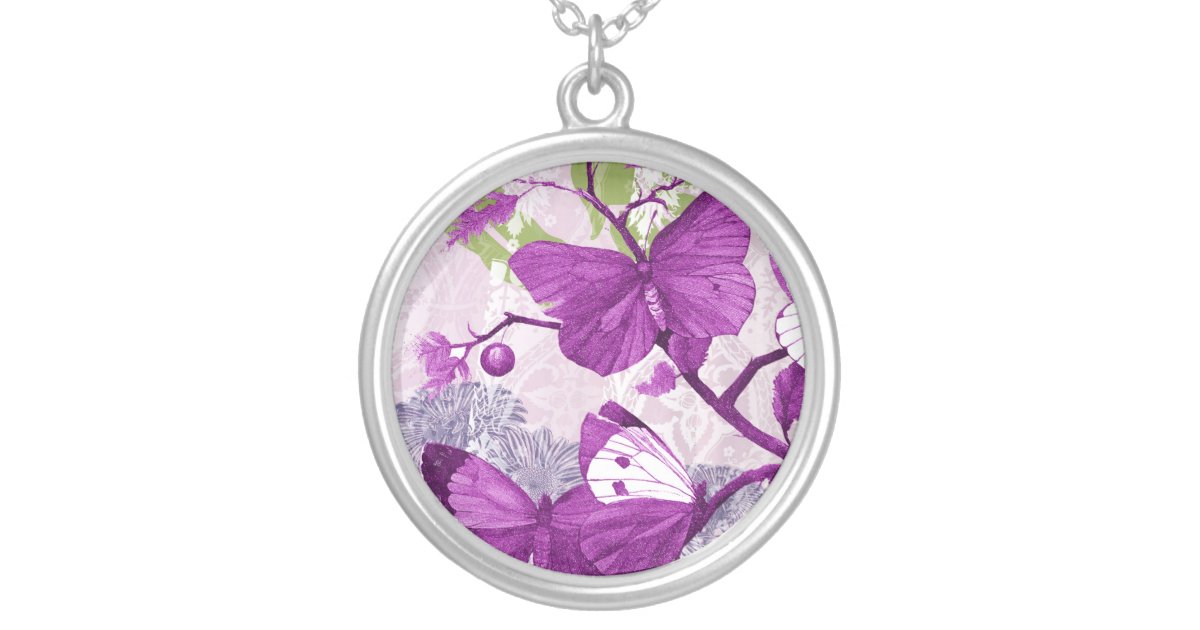 Purple Butterfly Necklace | Zazzle