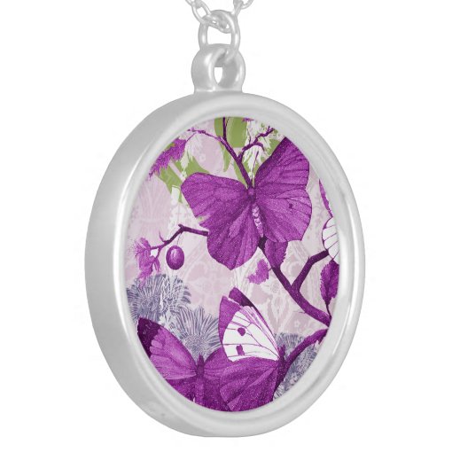 Purple Butterfly Necklace Zazzle