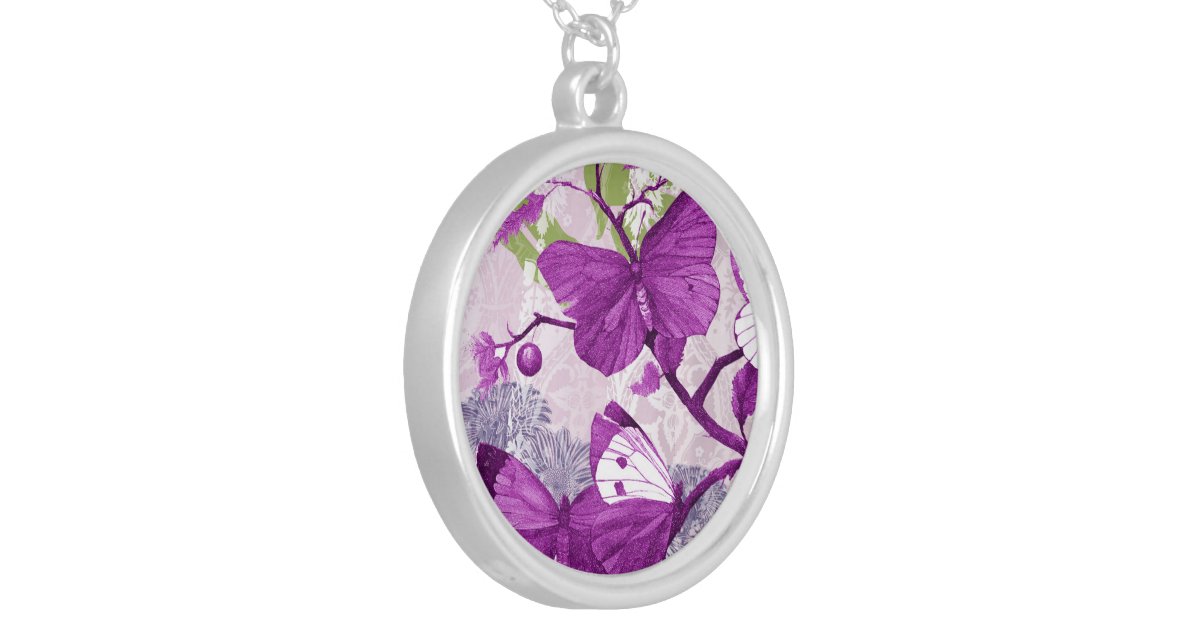 Purple Butterfly Necklace | Zazzle