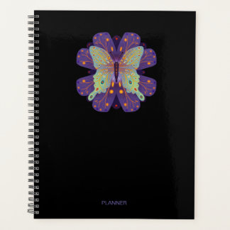 Purple Butterfly on Black - 8.5" X 11" Planner