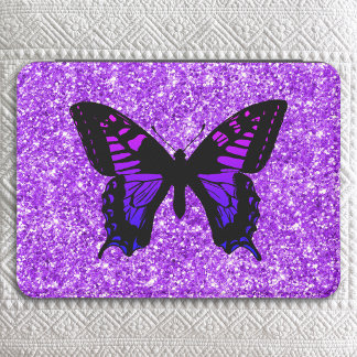 Purple Butterfly on Glitter Kindle Cover