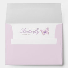 Purple Butterfly On The Way Baby Shower