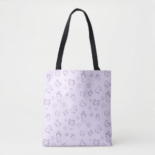 Purple Butterfly Pattern Design  Tote Bag