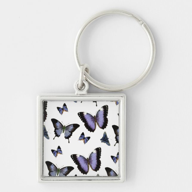 Purple Butterfly Pattern Keychain (Front)