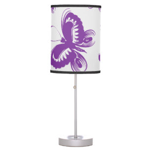 Purple Butterfly Pattern Table Lamp