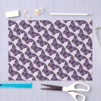 Purple Butterfly Pattern Tissue Paper