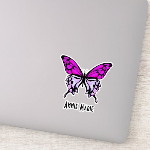 Purple Butterfly Personalized Cut Vinyl Sticker