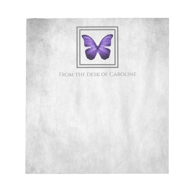 Purple Butterfly Personalized Notepad (Front)