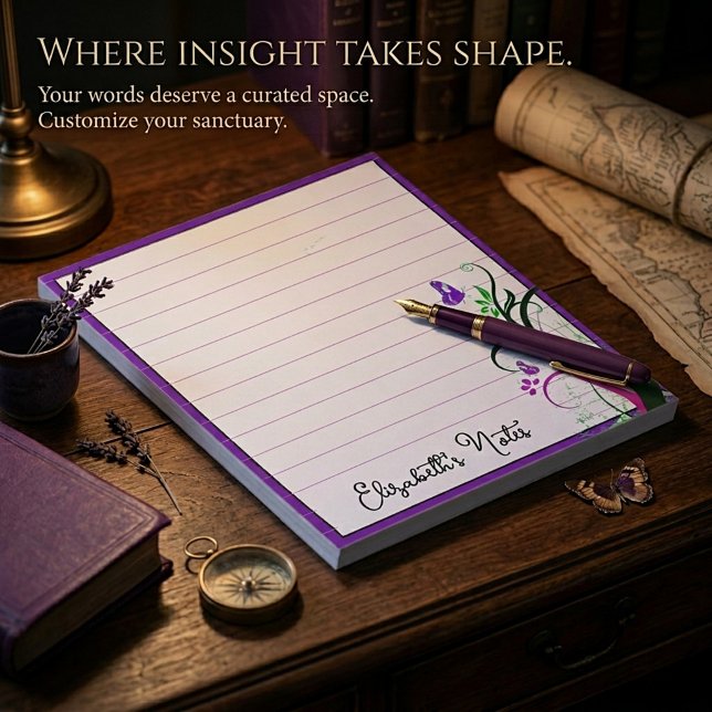 Purple butterfly personalized notepad (Creator Uploaded)