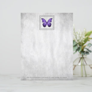 Purple Butterfly Personalized Paper Sheet