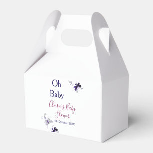 Purple butterfly pink baby shower oh baby modern favor boxes