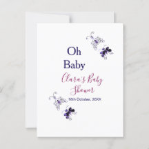 Purple butterfly pink baby shower oh baby modern