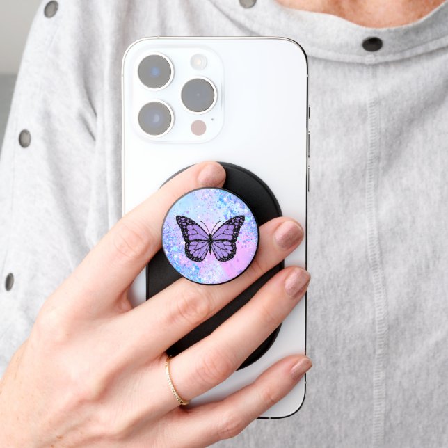purple butterfly PopSocket (Hand)