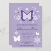 Purple Butterfly Quinceanera Invitations (Front/Back)