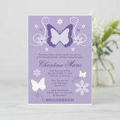 Purple Butterfly Quinceanera Invitations (Standing Front)