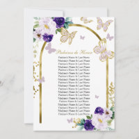 Purple Butterfly Quinceanera Padrinos de Honor