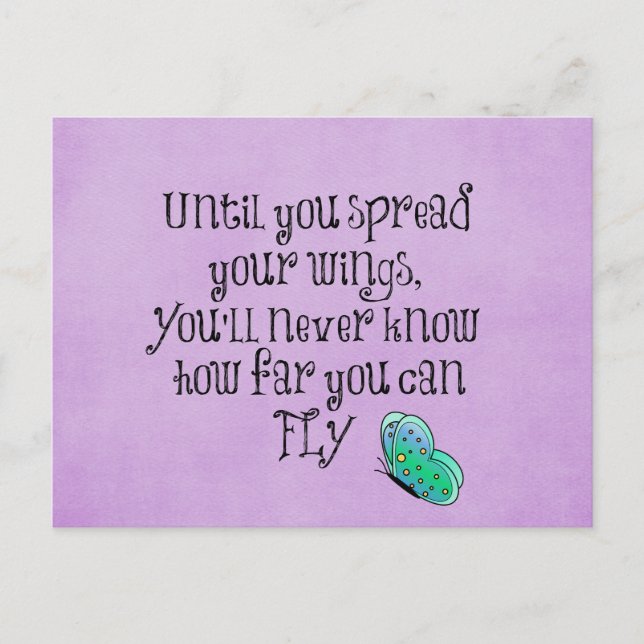 Purple Butterfly Quote Postcard (Front)