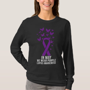 Purple Butterfly Ribbon Support Warrior Of A Lupus T-Shirt