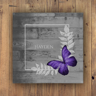 Purple Butterfly Rustic Paperweight