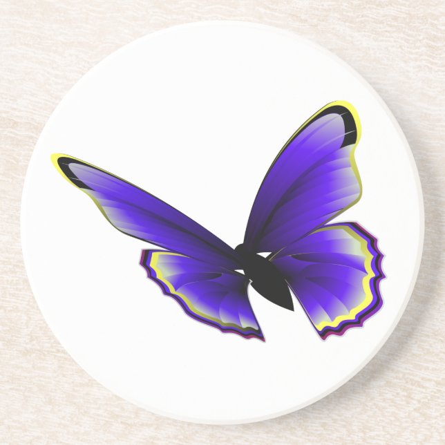 Purple Butterfly Sandstone Coaster (Front)