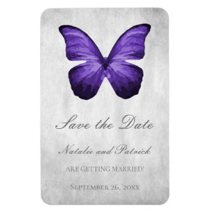 Purple Butterfly Save the Date Magnet