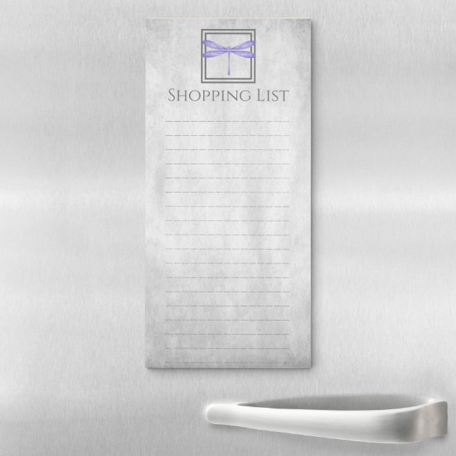 Purple Butterfly Shopping List Notepad (In Situ)