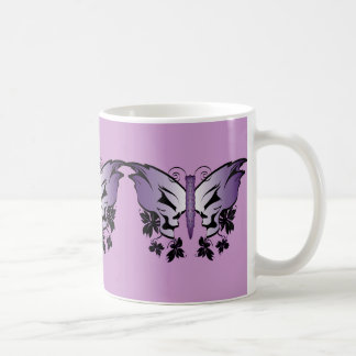 Purple Butterfly Skull Coffee Mug