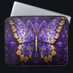 Purple Butterfly Stained Glass Laptop Bag<br><div class="desc">Beautiful stained glass purple butterfly laptop sleeve. This case is made with 100% neoprene,  these lightweight and water resistant sleeves look great with your photos,  text,  or designs. Great for travel or just day-to-day use.</div>