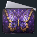 Purple Butterfly Stained Glass Laptop Bag<br><div class="desc">Beautiful stained glass purple butterfly laptop sleeve. This case is made with 100% neoprene,  these lightweight and water resistant sleeves look great with your photos,  text,  or designs. Great for travel or just day-to-day use.</div>