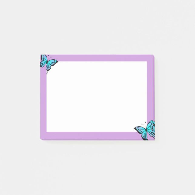 Purple &butterfly sticky notes  (Front)