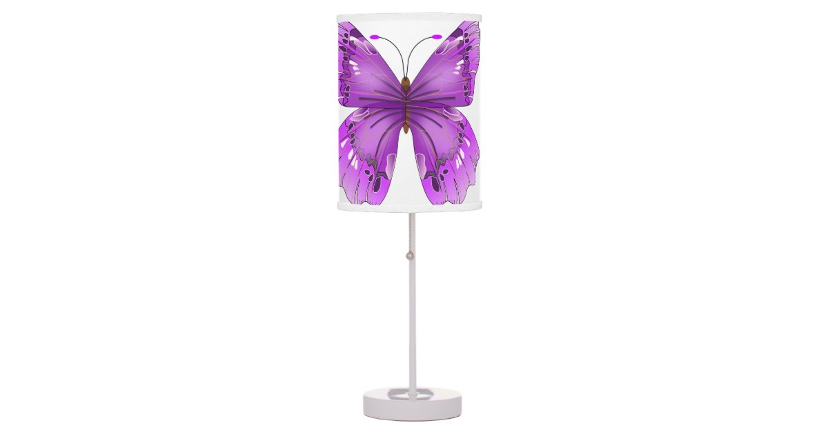 Purple Butterfly Table Lamp | Zazzle