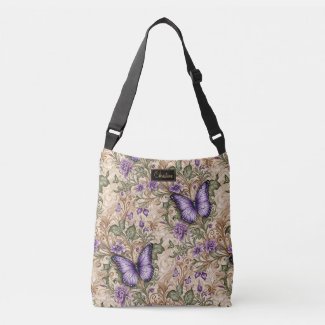 Purple Butterfly Taupe and Sage Herbal