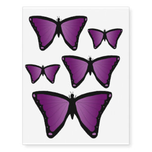 Purple butterfly temporary tattoos