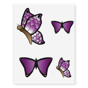 Purple butterfly temporary tattoos