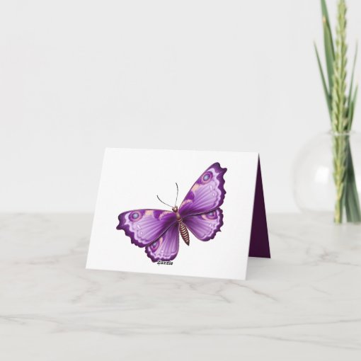 Purple Butterfly Thank You Card | Zazzle