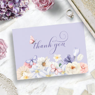 Purple Butterfly Thank You Card