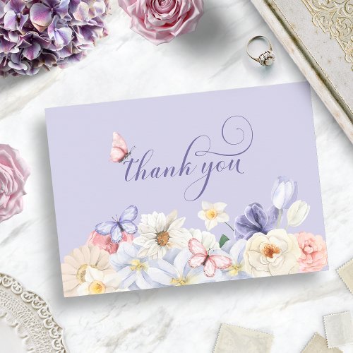 Purple Butterfly Thank You Card