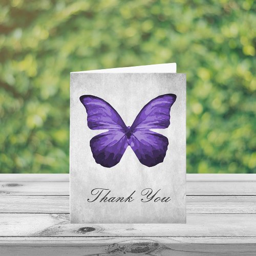 Purple Butterfly Thank You Card