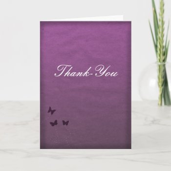 Purple Butterfly Thank-you Card by rheasdesigns at Zazzle