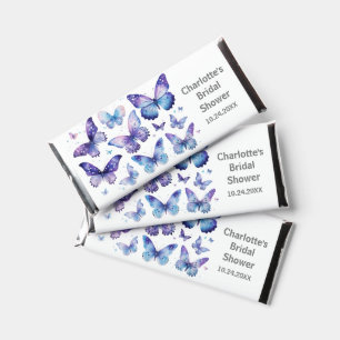 Purple Butterfly Themed Bridal Shower Hershey Bar Favors