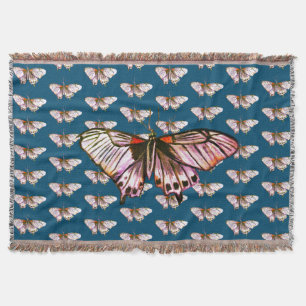 Purple Butterfly Throw Blanket