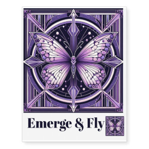 Purple Butterfly Too Temporary Tattoos