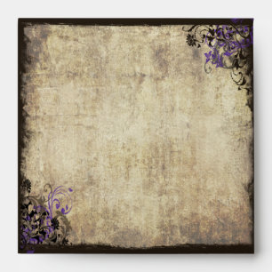 Purple Butterfly Vintage Wedding Envelope