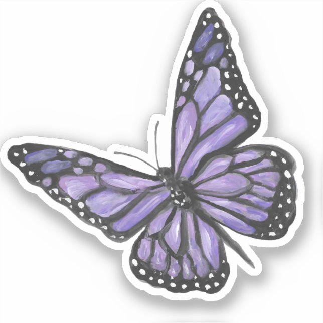 Purple Butterfly Vinyl Sticker (Front)