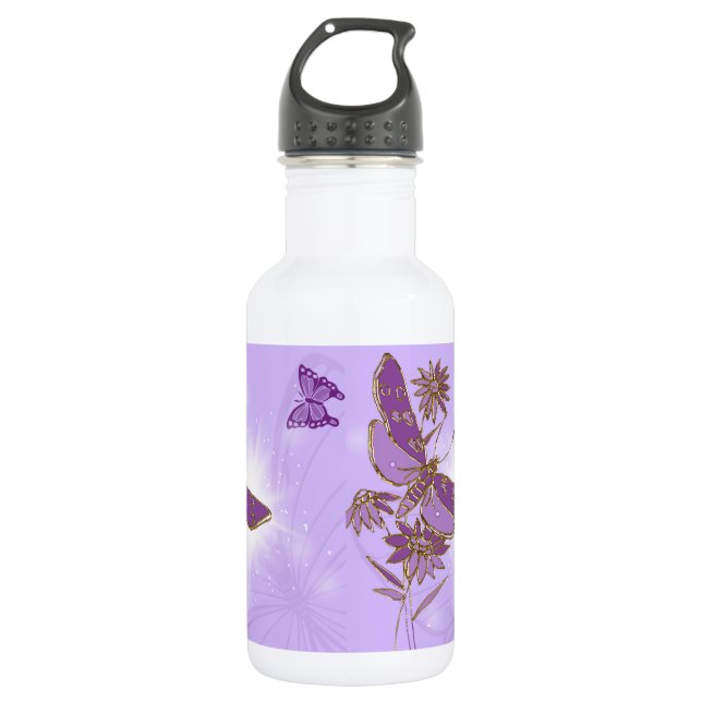 Purple Butterfly Water Bottle (Front)
