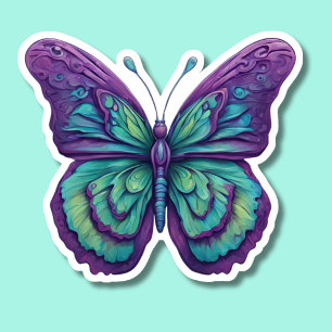 Purple Butterfly Waterproof  Sticker