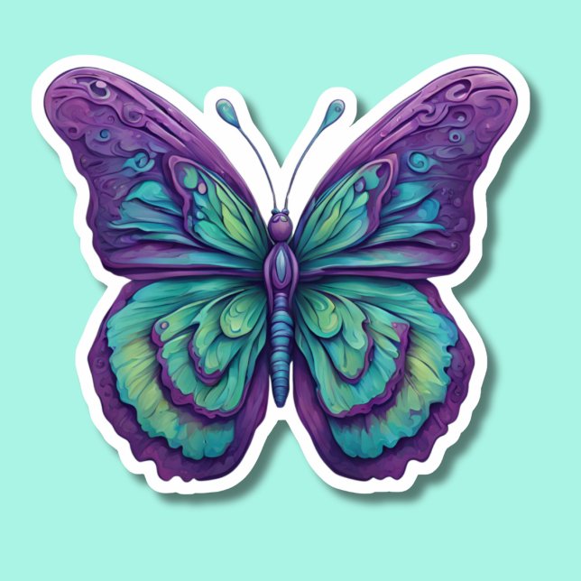 Purple Butterfly Waterproof  Sticker (Creator Uploaded)