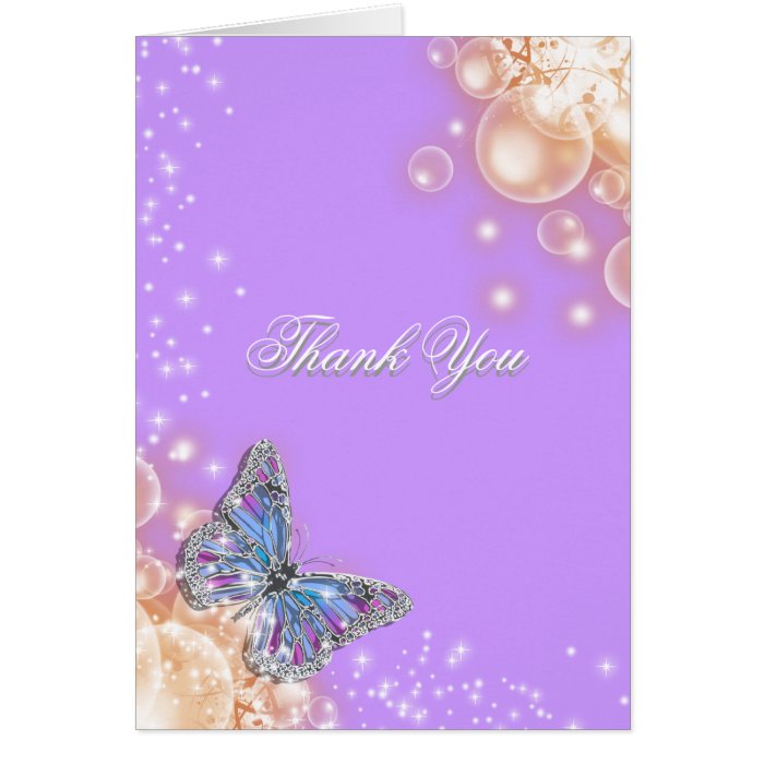 Purple butterfly wedding greeting cards