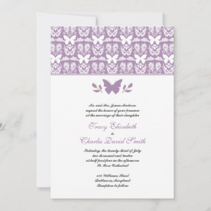 Purple Butterfly Wedding Invitations