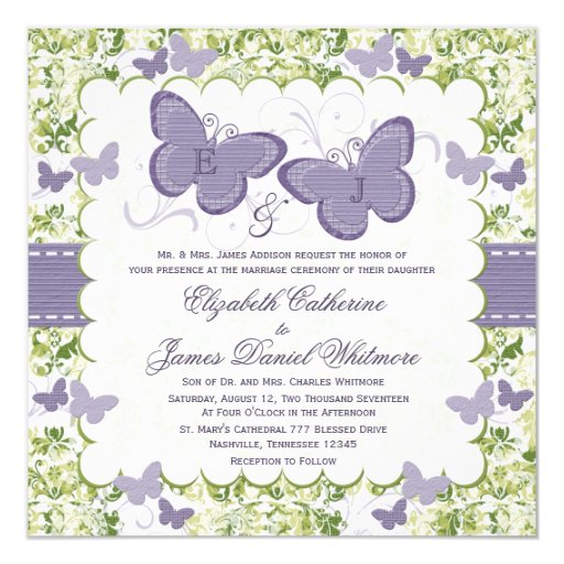 Purple Butterfly Wedding Invitations 2